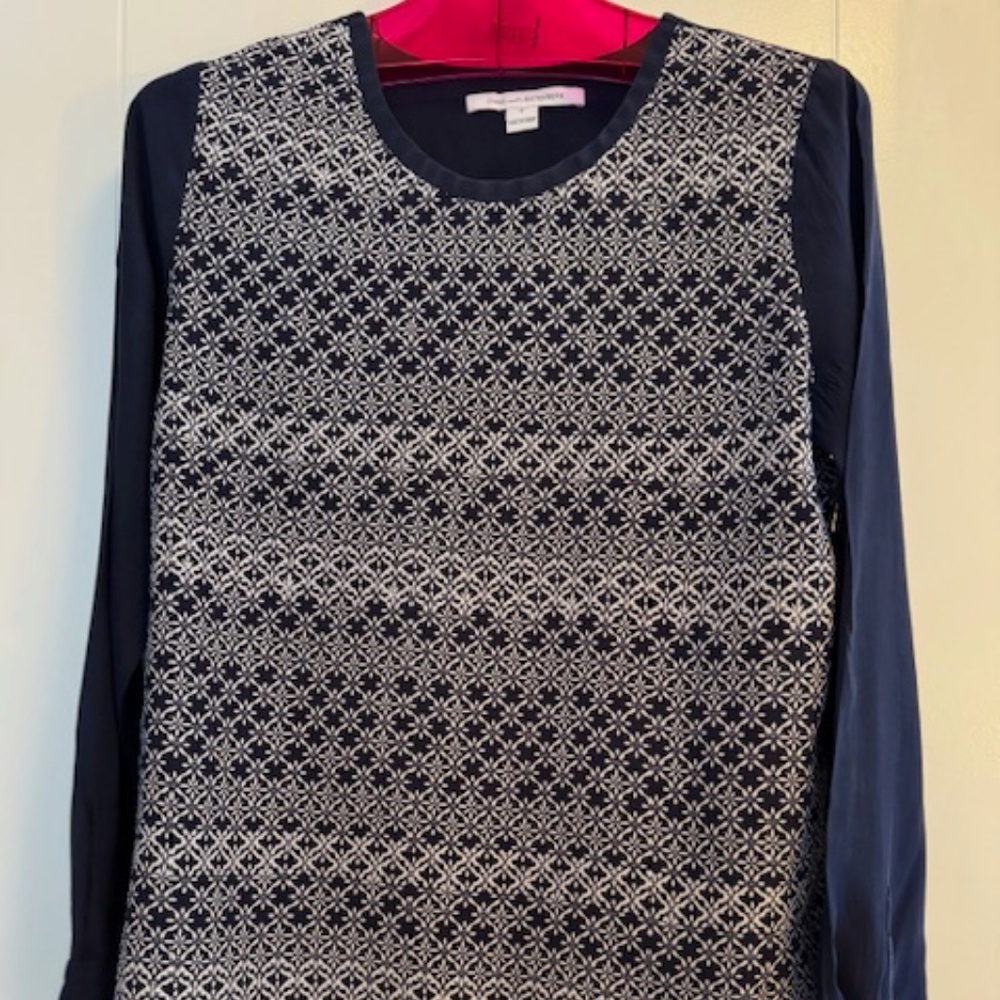 DIANE VON FURSTENBERG Pullover Silk Blouse - Blue - Size 12